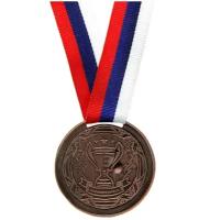 Медаль Командор, призовая, диаметр 5 см, 3 место, триколор, цвет бронзовый