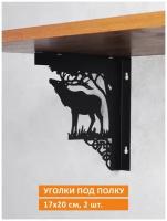 Кронштейны для полки уголки крепежные из металла «Марал», 20 х 17 см, 2 шт
