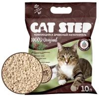 Наполнитель CAT STEP Wood Original, комкующийся растительный, 10 л