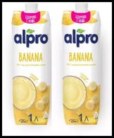Напиток растительный Alpro соевый со вкусом банана, 2 л - 2 пачки по 1 л