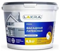 Краска латексная Лакра фасадная матовая белоснежный 6.5 л 6.5 кг