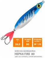 Блесна колебалка AQUA нерка FIRE 80mm 28g. Рыболовная приманка колеблющаяся для спиннинга, троллинга на щуку, судака, окуня цвет 06