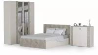 Спальня Амели № 10, цвет шёлковый камень/бетон чикаго беж, спальное место 1600х2000 мм, без матраса