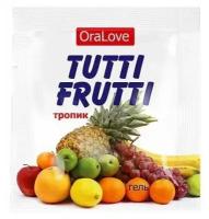 Пробник гель-смазки Tutti-frutti со вкусом тропических фруктов - 4 гр