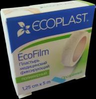 Ecoplast Пластырь EcoFilm медицинский фиксирующий полимерный 1,25 см х 5 м 1 шт