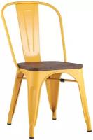 Стул STOOL GROUP Tolix Wood желтый сиденье деревянное