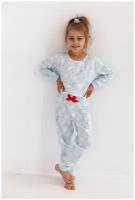 Пижама детская для девочек SENSIS Blue dream, лонгслив и брюки, голубой