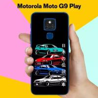 Силиконовый чехол на Motorola Moto G9 Play Машины / для Моторола Мото Джи9 Плэй