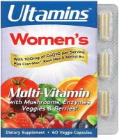 Ultamins Комплекс витаминов Multi-vitamin Womens с коэнзимом Q10 для женщин, 60 капсул