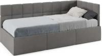 Односпальная кровать Оттава, BONMEBEL Серый 90х200 см, Бонмебель