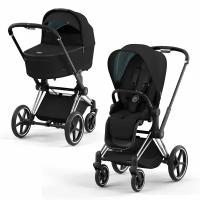 Коляска 2в1 Cybex Priam IV Deep Black, шасси chrome/black