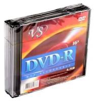 Оптический диск DVD-R VS 4.7Gb, 16x, slim case, 1шт. (VSDVDRSL01)