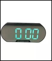 Часы электронные цифровые настольные с будильником, термометром и календарем зелёная подсветка