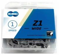 KMC Цепь KMC Z1 Wide Silver, для 1-ск. велосипедов, BMX, фиксеров, 112 звеньев, 1/2