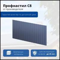 Профнастил С8 1200/1150x0,4 мм, 7024 графитовый серый глянцевый, м2