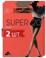 Колготки Omsa Super, 20 den, 2 шт., размер 2/S, бежевый