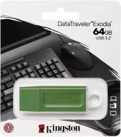 Накопитель Kingston USB3.2 Flash 64GB DataTraveler Exodia, зеленый