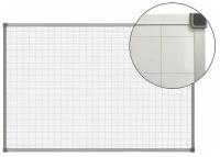 Доска магнитно-маркерная 100х150 BoardSYS, белая, разлиновка клетка 5х5, с полочкой