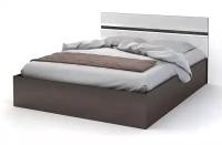 Кровать двуспальная Вегас с изголовьем 160х200 см, Белый глянец/Венге