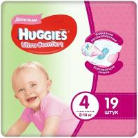 Подгузники для девочек Huggies Ultra Comfort 4 8-14кг 19шт