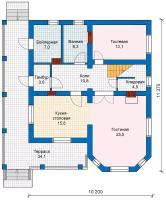 Проект газобетонного дома Catalog-Plans-59-92 (166,47кв. м, 12,6x10,2м, газобетон 400)