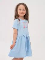 Платье PYR 0600 голубое для девочки, размер 98
