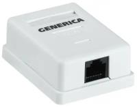 Розетка информационная RJ45 кат.5е UTP 1 порт настенная GENERICA ITK CS2-1C5EU-12-G, 1шт