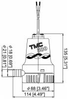 TMC Помпа осушительная, 12 В, 500GPH (1892.5 л/ч) 1005412
