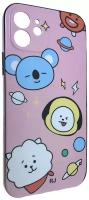 Чехол на смартфон iPhone 12 (6.1) накладка детская силиконовая с закрытыми кнопками с ламинированным прикольным рисунком для ребенка Веселые персонажи