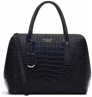 Сумка RADLEY LONDON черный сетчел из кожи с тиснением под крокодила LIVERPOOL STREET 2.0 FAUX CROC MULTIWAY ZIP TOP HANDBAG