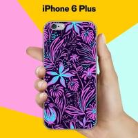 Силиконовый чехол на Apple iPhone 6 Plus Фиолетовые цветы / для Эпл Айфон 6 Плюс