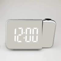 Настольные электронные часы-будильник с проекцией времени на потолок, часы настольные, часы