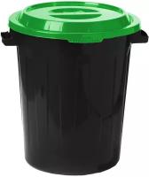 Бак для мусора уличный Idea, с крышкой, 90л, ярко-зеленый