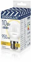 Ergolux (Эл.лампа светодиодная Шар 10Вт E27 3000K 220-240В промо) ERGOLUX LED-G45-10W-E27-3K (1 шт.)