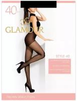 Колготки Glamour, 40 den, с шортиками, размер 2, черный