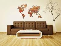 Карта мира многоуровневая / Карта мира деревянная/ Карта мира из дерева на стену Beautiful morning /Размер: 150x80