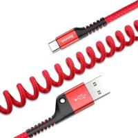 Кабель USB - USB Type-C 1м Baseus Fish Eye Spring - Красный (CATSR-09)