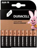 Батарейки комплект 18 шт, DURACELL Basic, AAA (LR03, 24А), алкалиновые, мизинчиковые, блистер