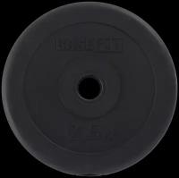 Диск пластиковый BASEFIT BB-203 2,5 кг, d=26 мм, черный, 2 шт