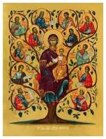 Освященная икона на дереве ручной работы - Древо Иесеево, 15x20х3 см, арт Ид3457