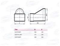 Соединитель вентиляционный плоского канала с круглым 60 х 120мм d100мм
