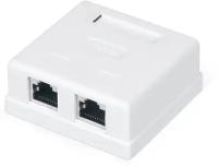 Розетка NAS214 RJ-45 кат.STP 5e внешняя экранированная 2 портa, 110&Krone, белый