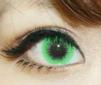 Цветные контактные линзы ALEX LINZA (EOS), Bubbly-Green, 0 / 14.5 / 8.8, 2шт