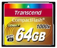 Карта памяти 64Gb - Transcend 1000x - Compact Flash TS64GCF1000