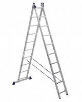 Лестница-стремянка двухсекционная Alumet H2 5210, алюминиевая, 2 x 10 ступеней, 2,81 - 4,5 м