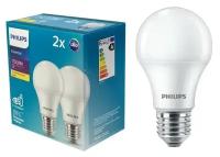 Лампочка светодиодная PHILIPS Экопак ESSLEDBulb 11W E27 3000K 2шт/уп, упаковка 1шт