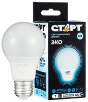 Лампа светодиодная СТАРТ ECO Black LED GLS, E27, 7 Вт, 4000 К