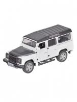 Машина металлическая LAND ROVER DEFENDER, 1:32, открываются двери, инерция, цвет белый