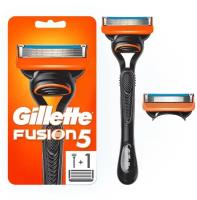 Gillette Fusion5 Мужская Бритва, 2 кассеты, с 5 лезвиями, с уменьшающими трение лезвиями, с точным триммером