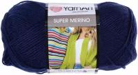 Пряжа Yarnart Super Merino темно-синий (148), 75%акрил/25%шерсть, 300м, 100г, 1шт